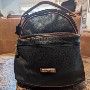Cristina in Pell Genuine Italian Pebbled Leather Color Block Backpack